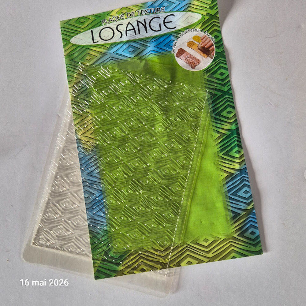 Plaque de texture, forme losange, souple, r&eacute;utilisable, lava Bricolage