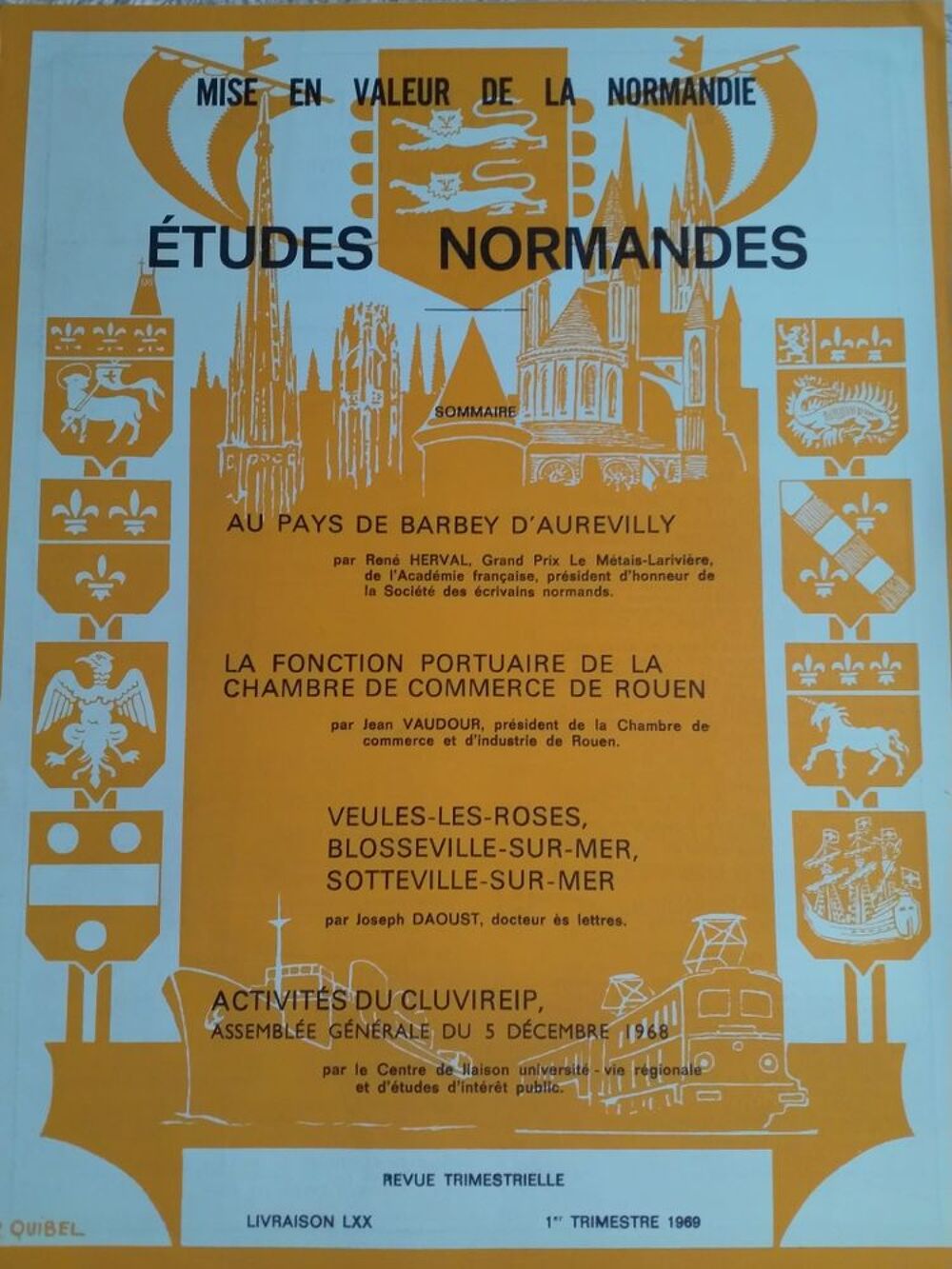 Revue &Eacute;TUDES NORMANDES 1969 