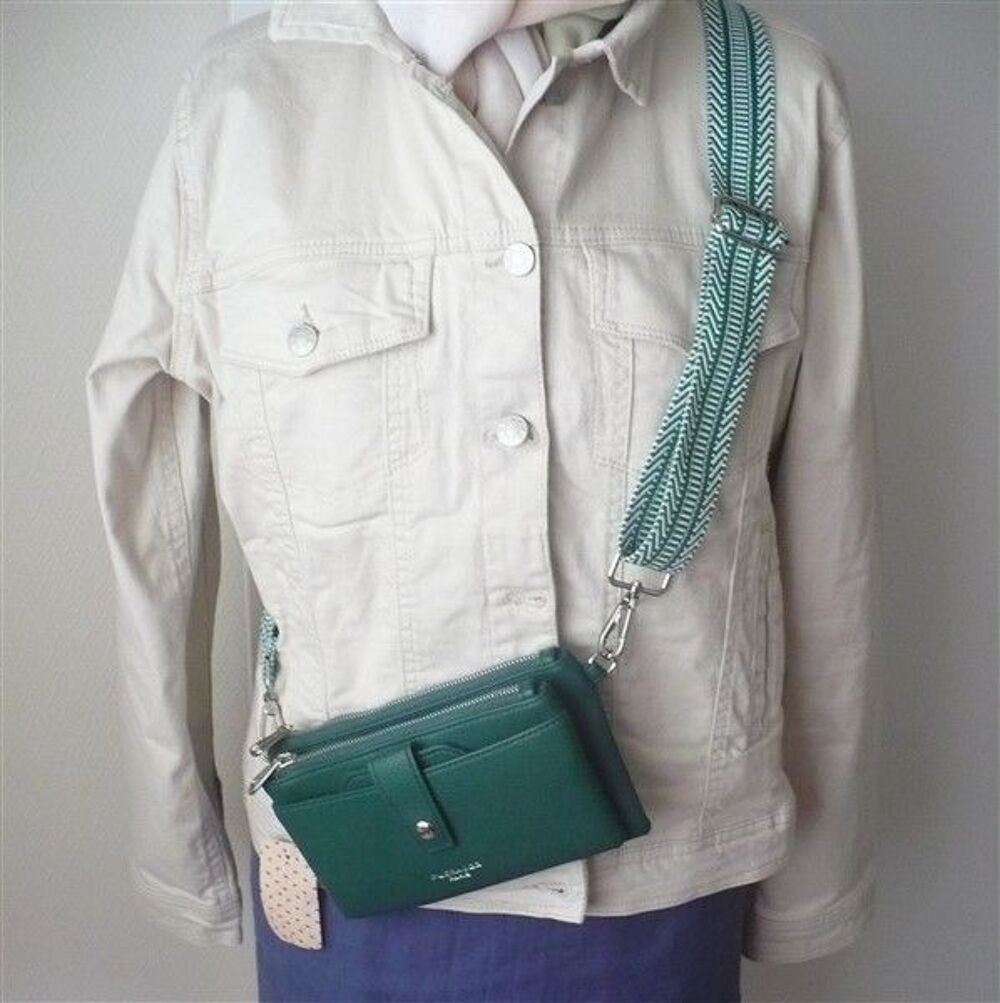 Pochette Sac Flora Co Paris - 2 Bandouli&egrave;res +Porte cartes Maroquinerie