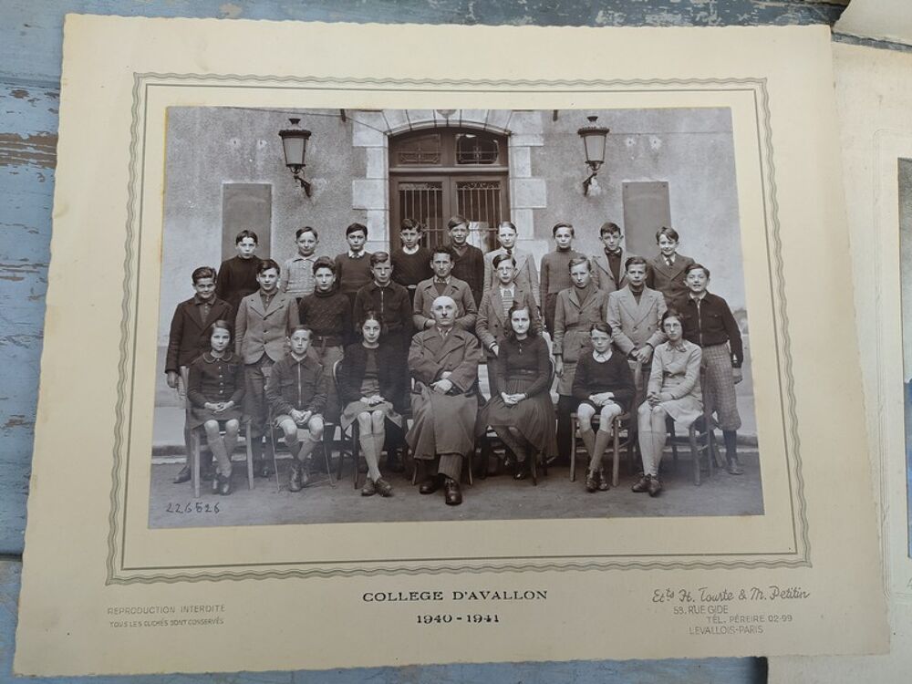 4 Photographies du Coll&egrave;ge d'Avallon des Ann&eacute;es 20 &agrave; 40 