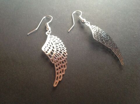 BOUCLES OREILLES ARGENT AILES 3,5cm Envoi Possible 2 Trgunc (29)