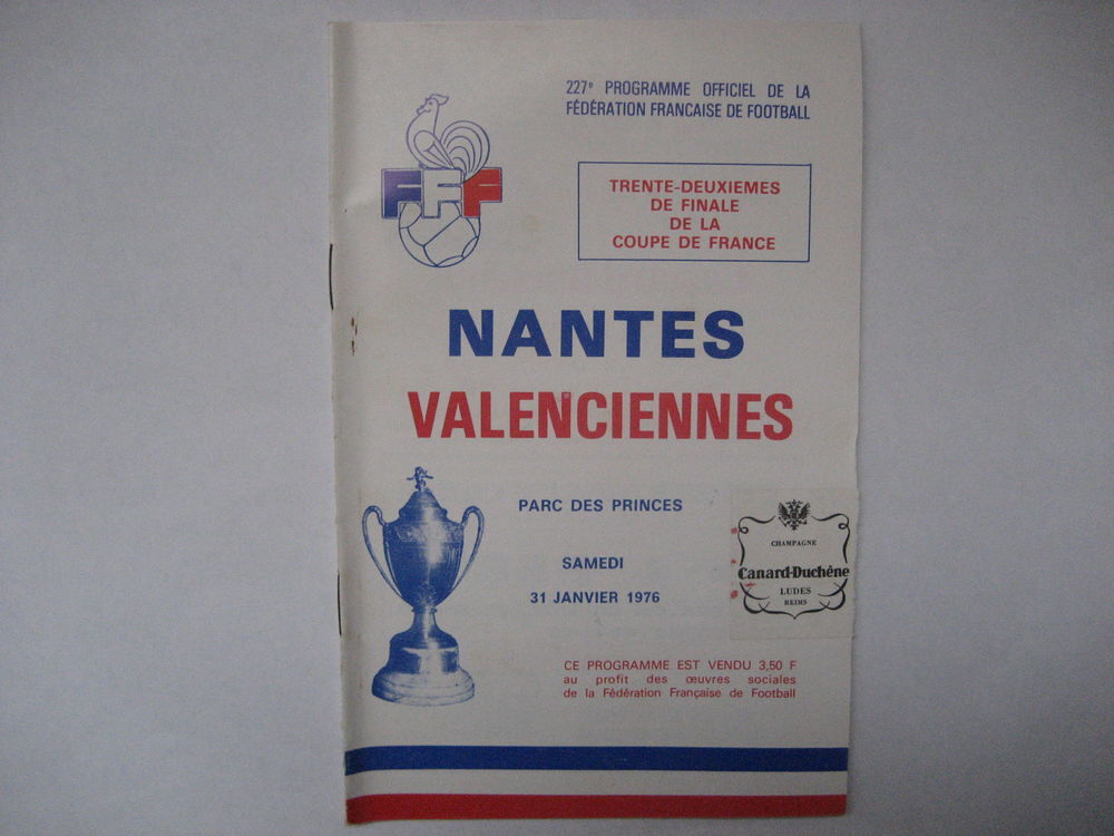 Programme officiel de la F F FOOTBALL n&deg; 227 - 1976 