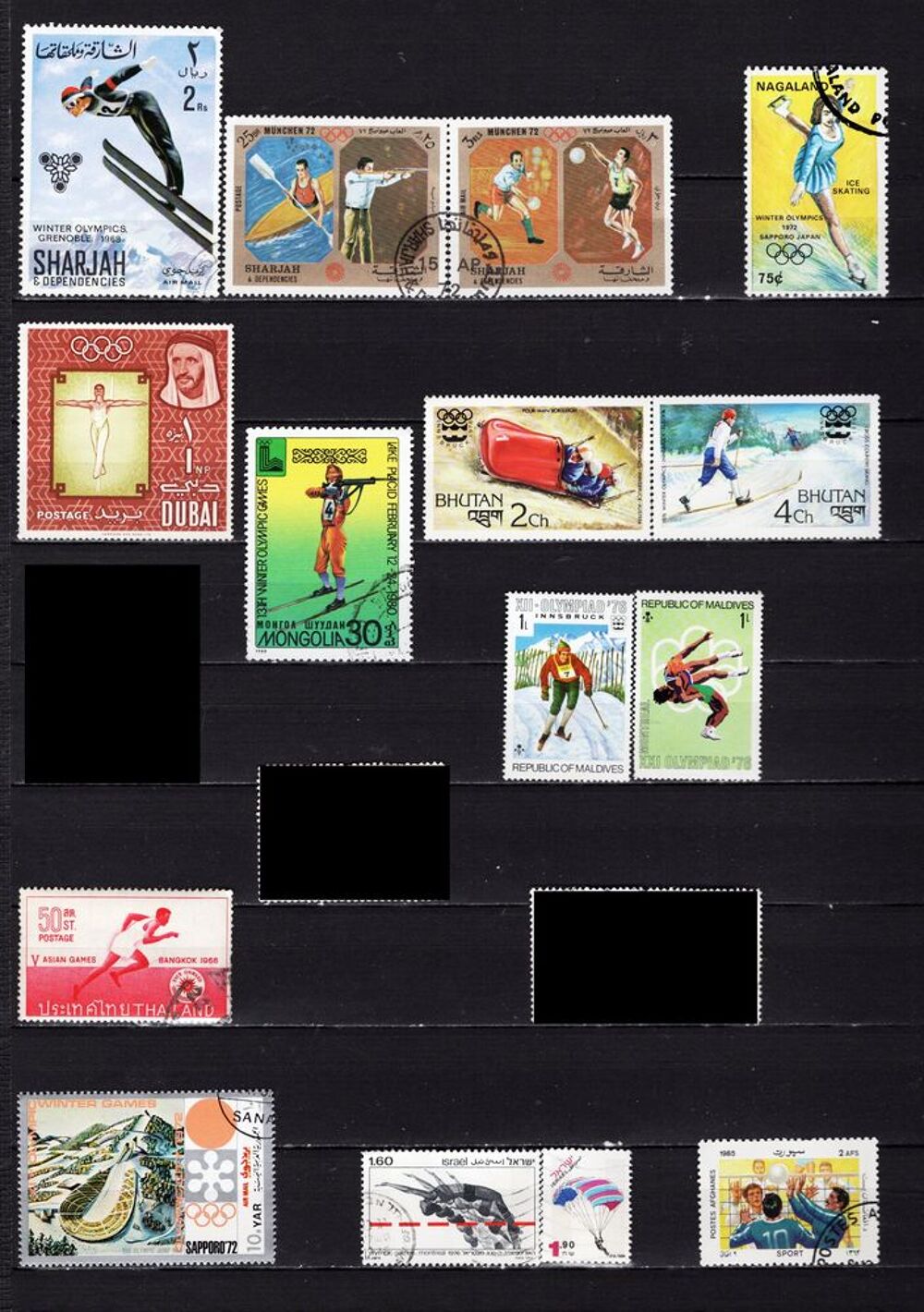 lot de 76 timbres de PAYS d'ASIE sur les SPORTS 