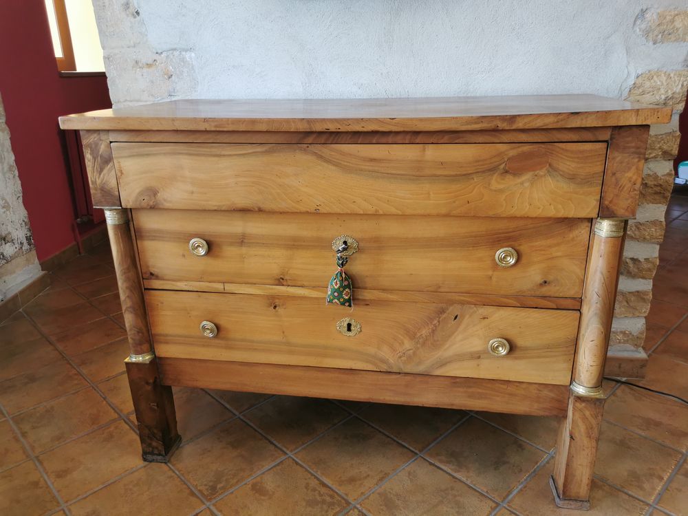 Commode Empire &frac12; colonnes Noyer Meubles