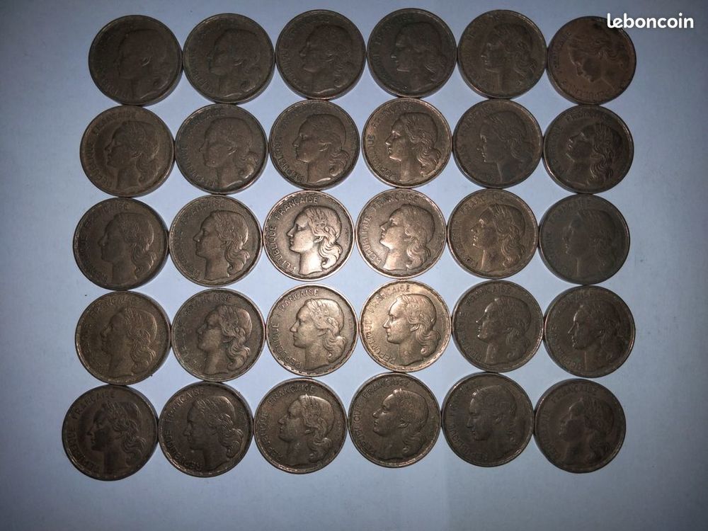 Lot de 30 pi&egrave;ces de 50 francs Guiraud voir photos 