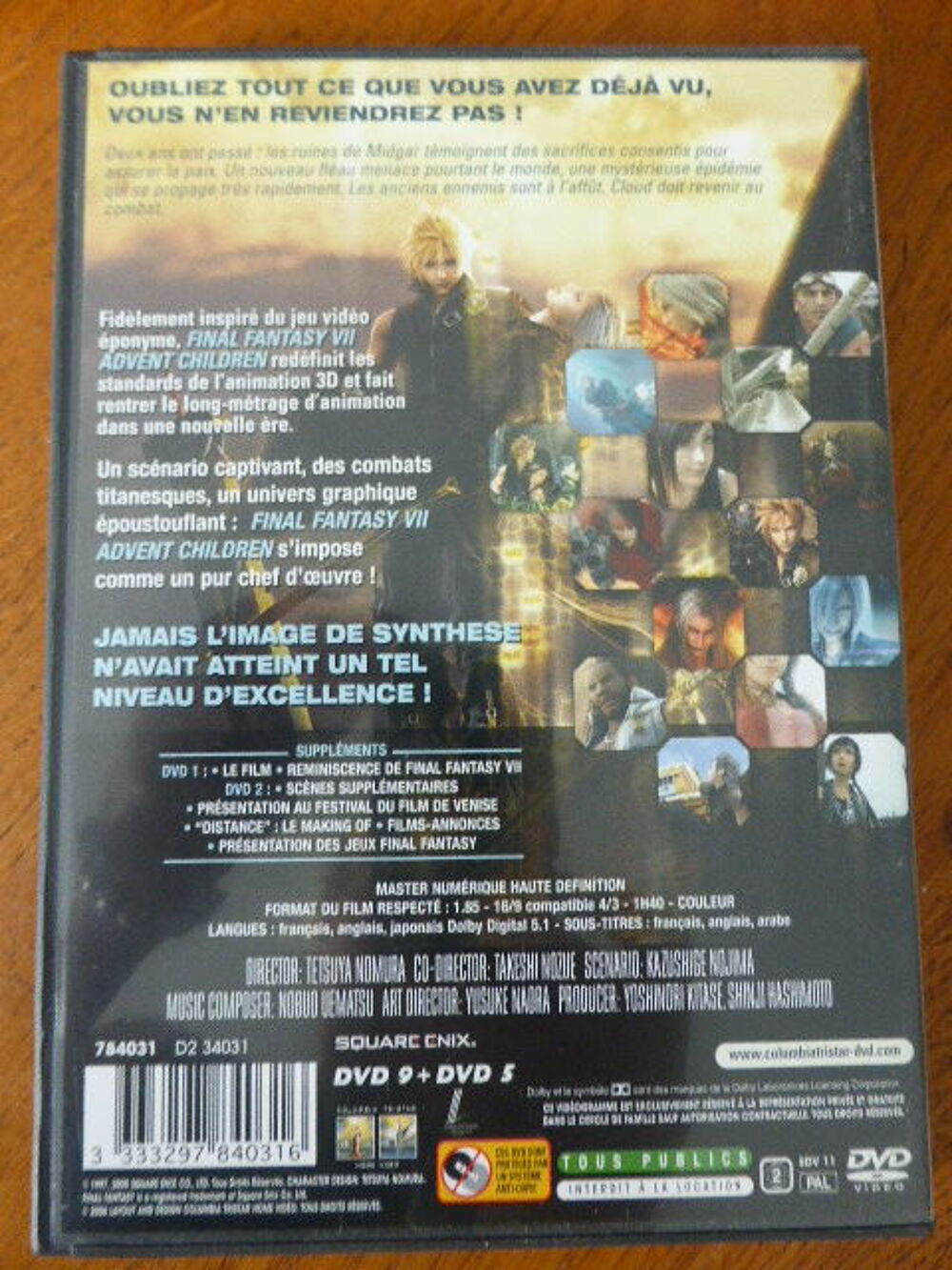 DVD Final Fantasy VII DVD et blu-ray