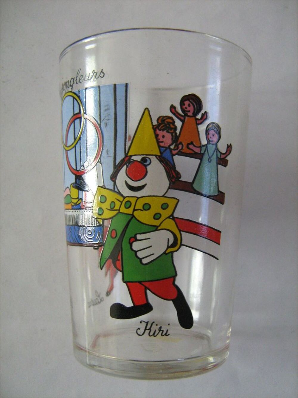 VERRE A MOUTARDE PUBLICITAIRE DECORE BD TV KIRI LE CLOWN ET 