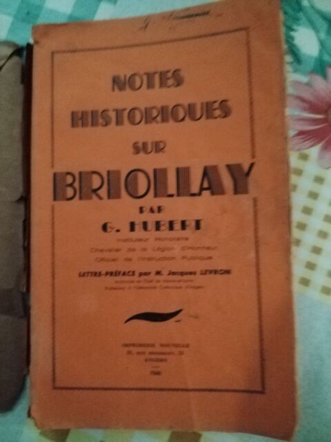 livre  NOTES HISTORIQUES SUR BRIOLLAY 16 Villevêque (49)