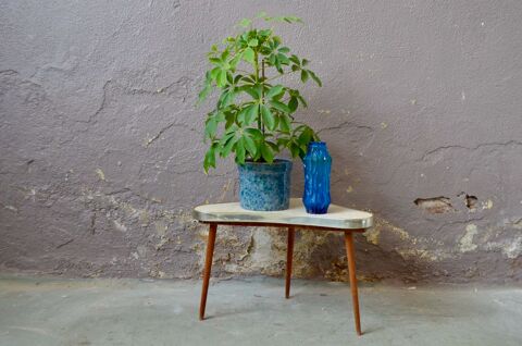 Petite table tripode porte plante vintage scandinave ancien 90 Wintzenheim (68)