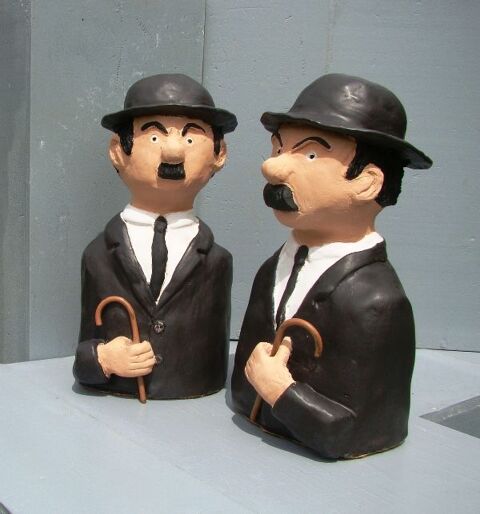 dupont,TINTIN, MILOU, DUPONT, CAPITAINE, Peinture ,BD,BANDE 98 La Ville-aux-Dames (37)