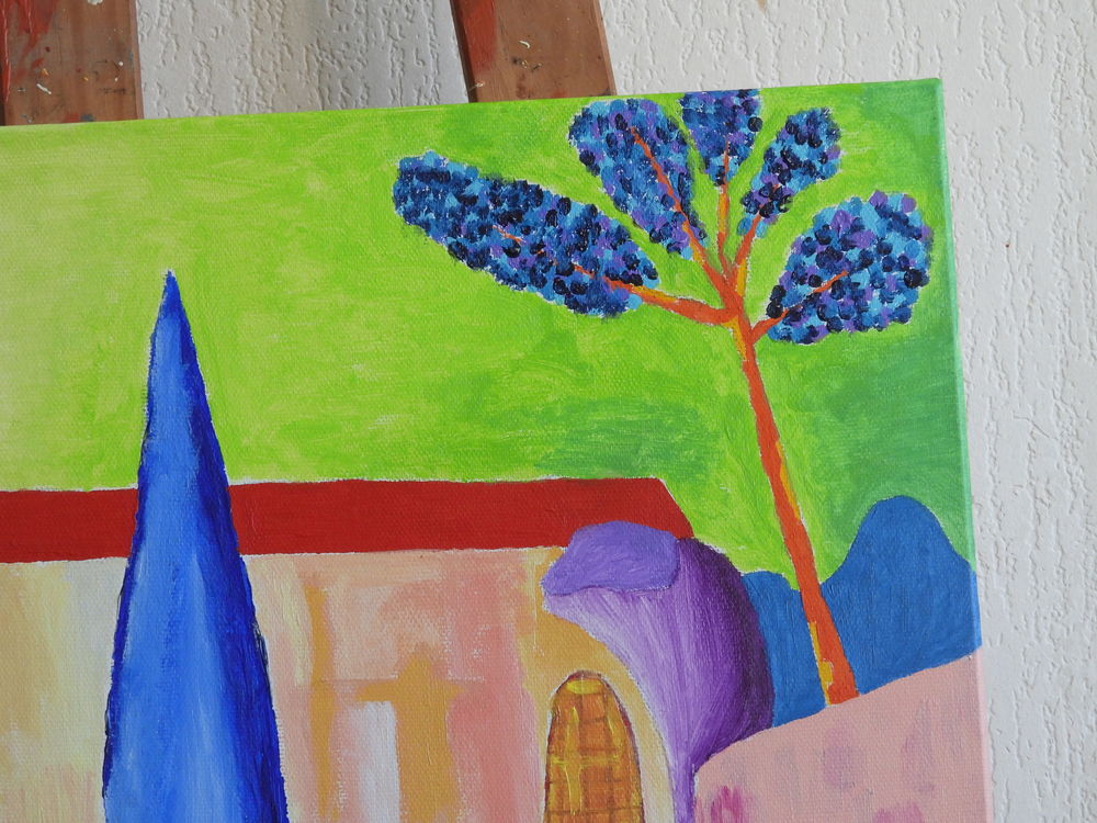 Tableau acrylique sur toile - Village ard&eacute;chois Décoration