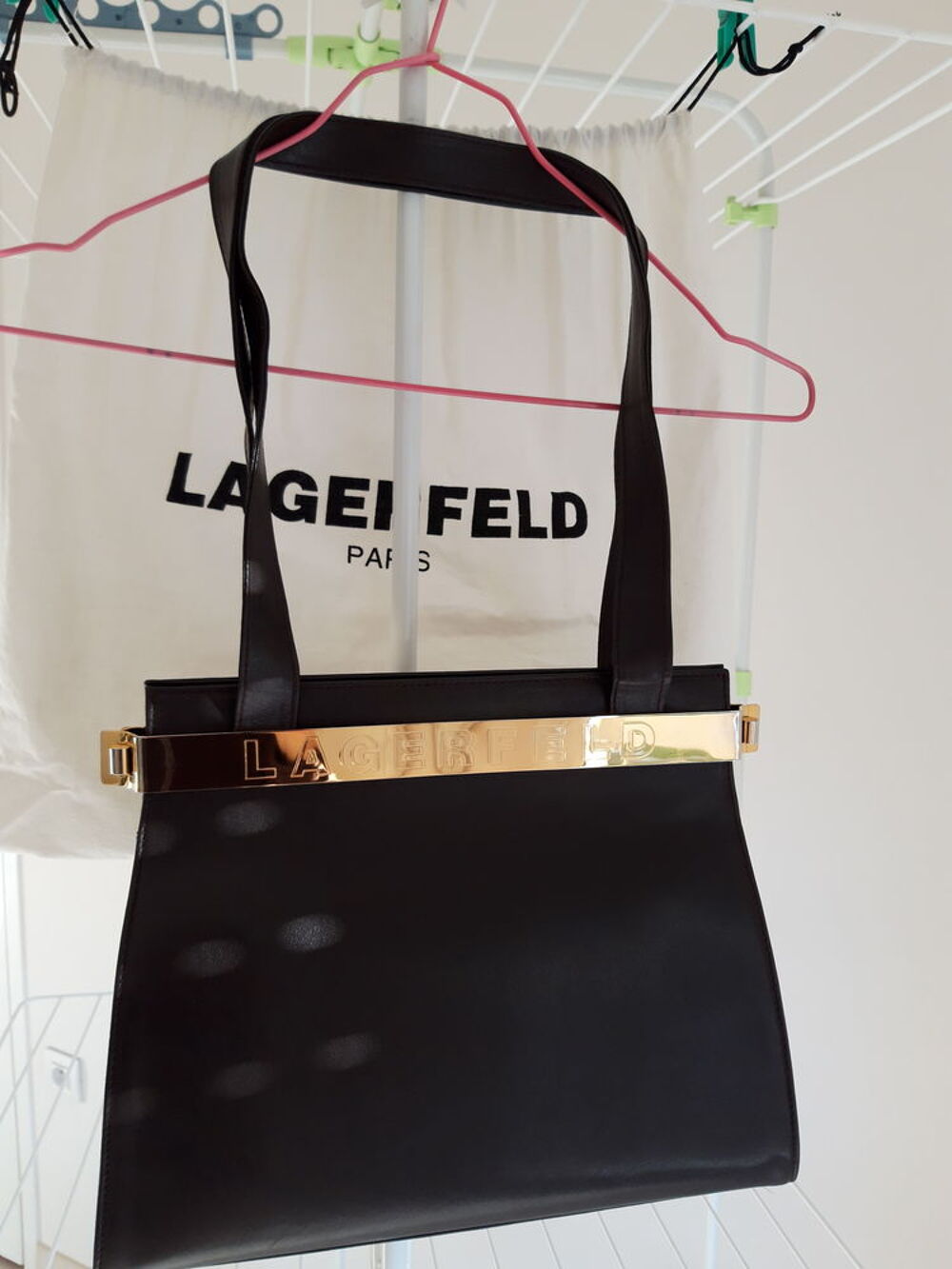 Sac en cuir marron Karl Lagerfeld (original) Vintage Maroquinerie