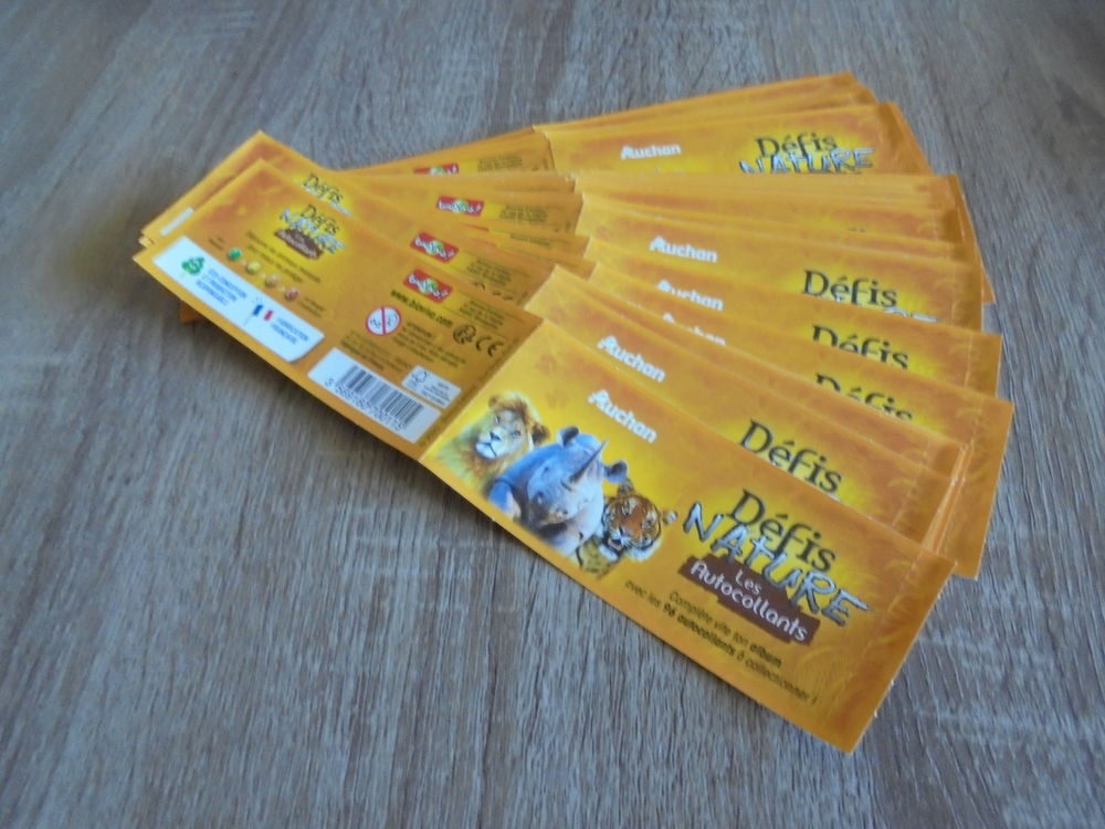 Etiquettes "LES DEFIS NATURE" d'Auchan (76) 