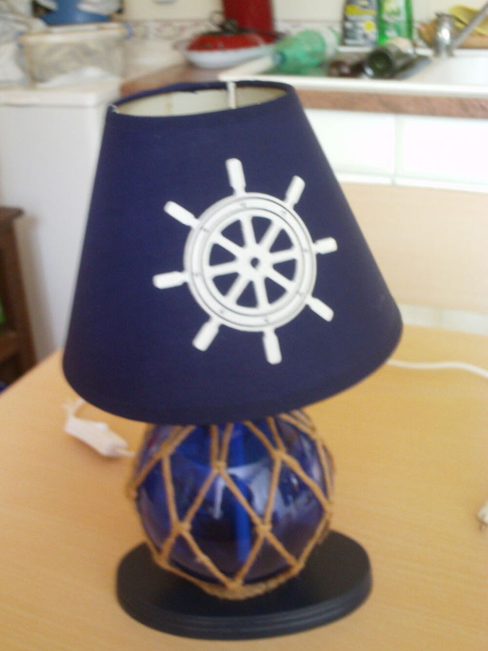 Belle lampe de marin bleu marine boule flotteur220 v N&deg;934 Décoration