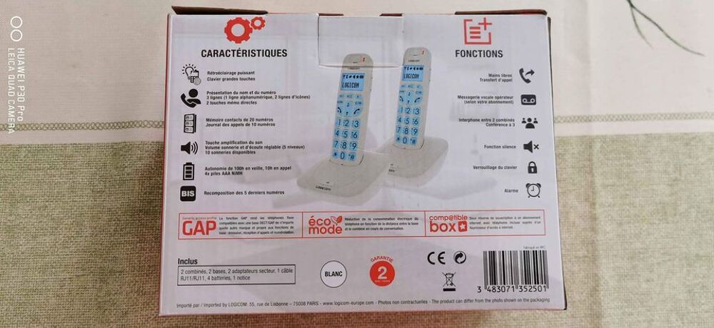 t&eacute;l&eacute;phone sans fil LEGICOM confort 250 jamais servi Téléphones et tablettes