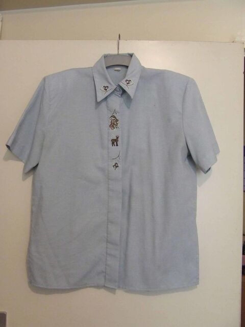 Chemise manche courte femme, bleu ciel, Taille M (38 40) TBE 4 Bagnolet (93)