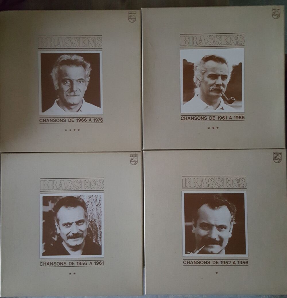 Georges Brassens - 1956 - 1976 - 4 coffrets de 3 vinyles CD et vinyles