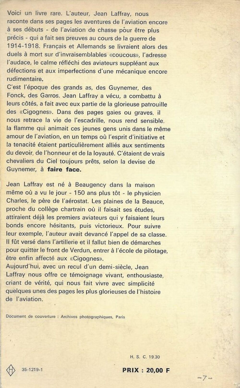 Pilote de chasse aux Cigognes - Jean Laffray Livres et BD