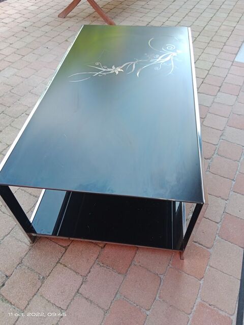 Table basse noire verre trempée inox 45 Saint-Nicolas (62)