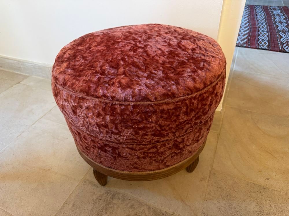 Pouf velours ancien Meubles