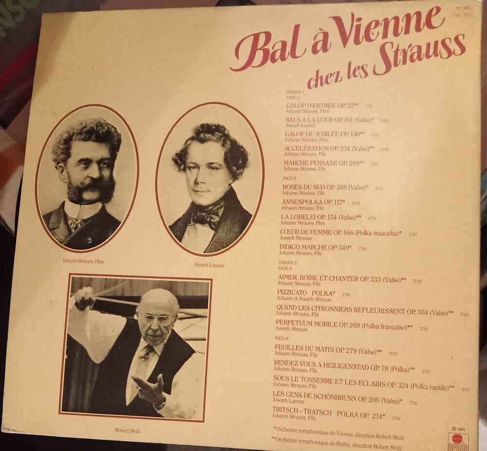 JOHANN STRAUSS 2 X VYNIL 33 TOURS / BAL A VIENNE CHEZ LES ST CD et vinyles