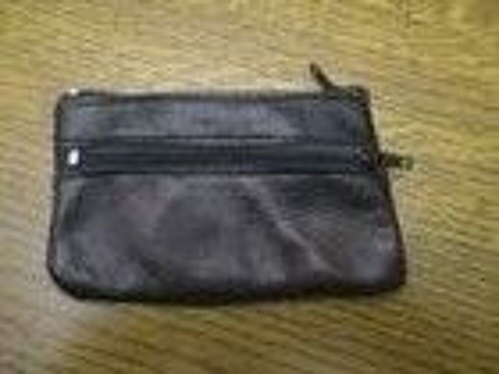 Petit porte monnaie avec fermeture &eacute;clair en cuir 11 cm x 7 Maroquinerie