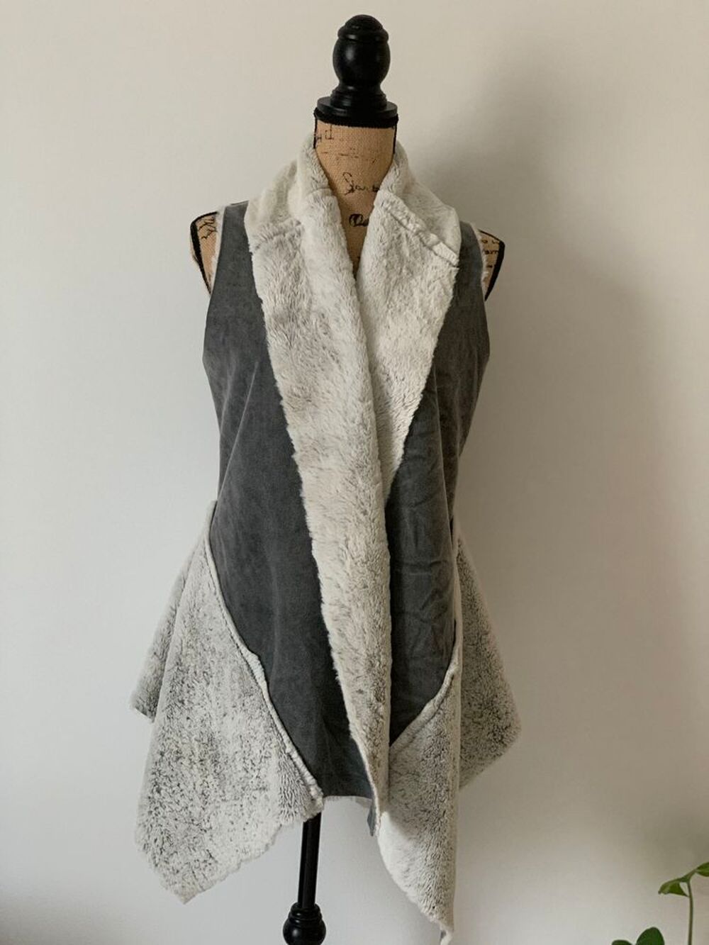 Poncho &agrave; col polaire et dain femme Vêtements
