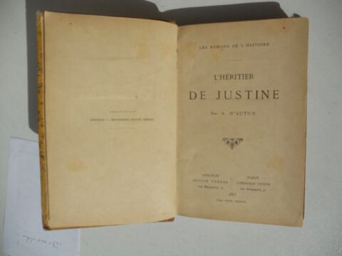 L'HRITIER DE JUSTINE par A. D' AUTUN 1883 18 Tours (37)