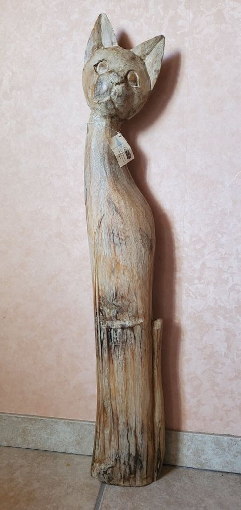Statue de chat en bois Décoration