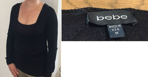 BEBE cache coeur pull crois� noir Taille M femme 10 Paris 20 (75)
