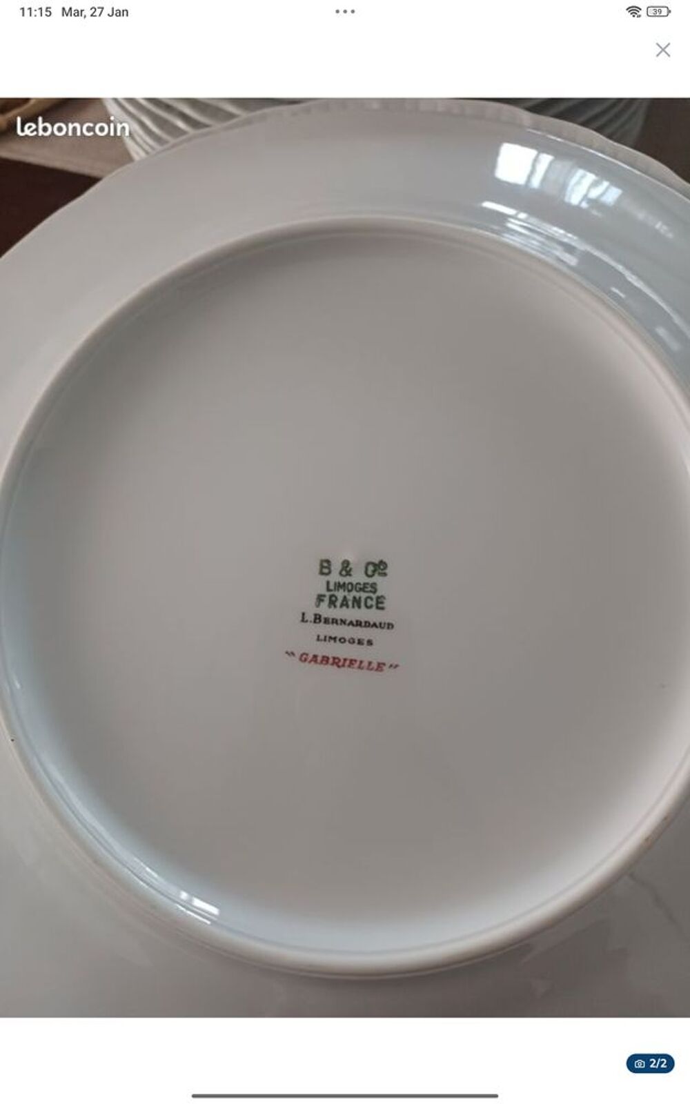 Service d, assiettes porcelaine de Limoges "Bernardaud" Décoration