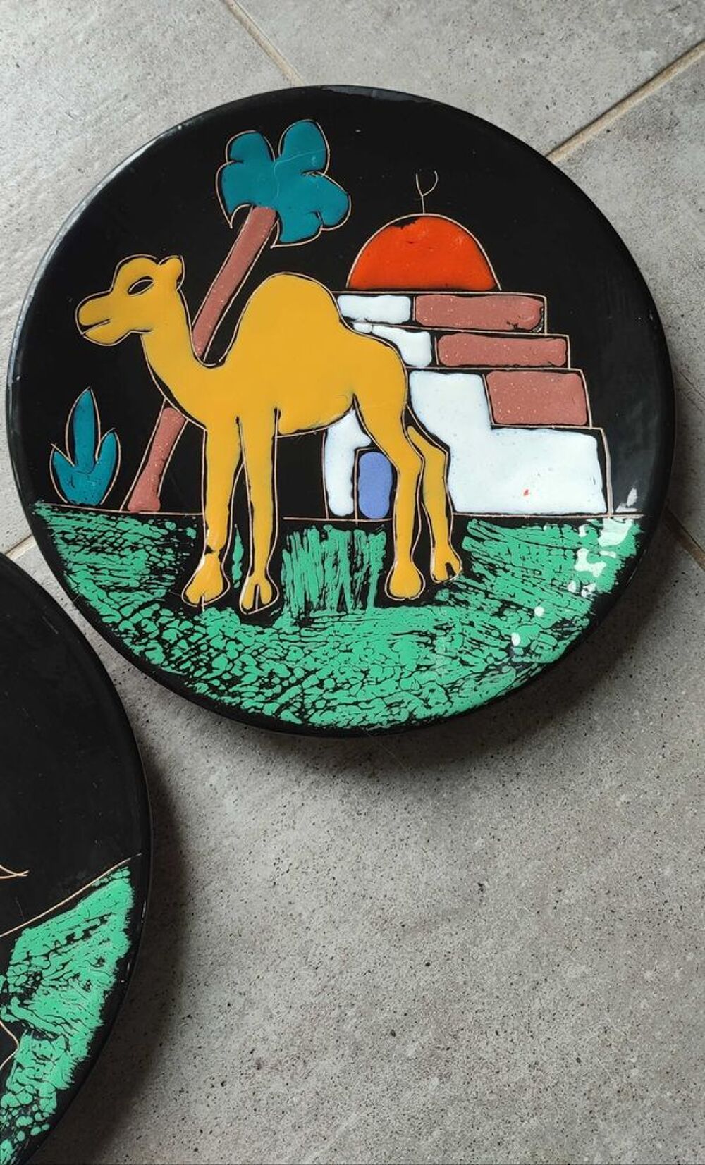 Paire d'assiettes murales vintage Nabeul (Ann&eacute;es 50/60) 
