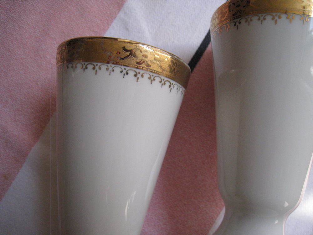 2 mazagran porcelaine Limoges or Cuisine