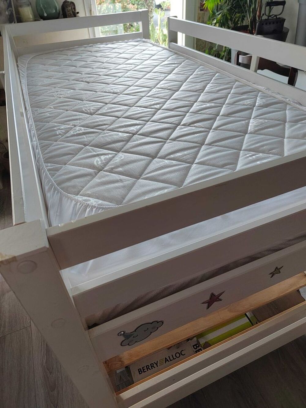 Lit superpos&eacute;s enfants blanc Mobilier enfants