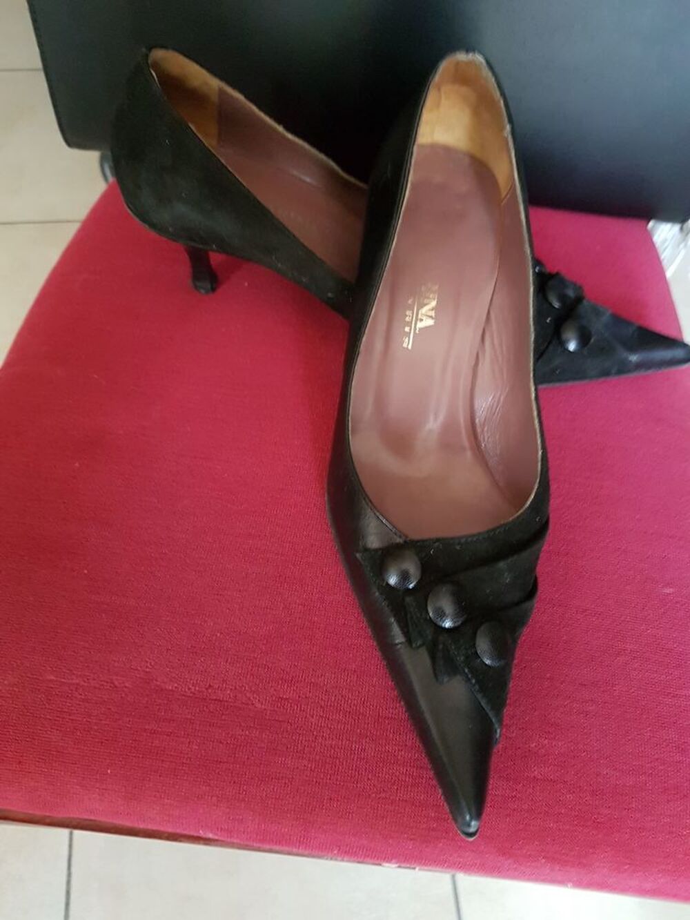 ESCARPINS CUIR NOIR Chaussures