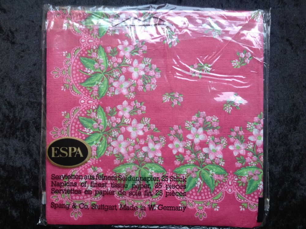 25 SERVIETTES EN PAPIER DE SOIE FIN FLEURS ROSE Envoi Possib Décoration