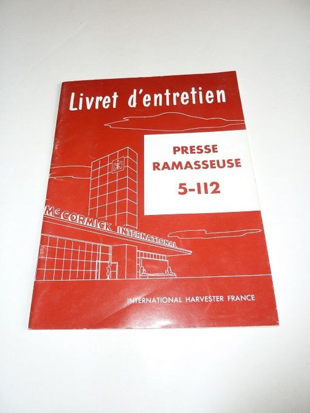   Notice d'utilisation et d'entretien presse Mac CORMICK 5-112 