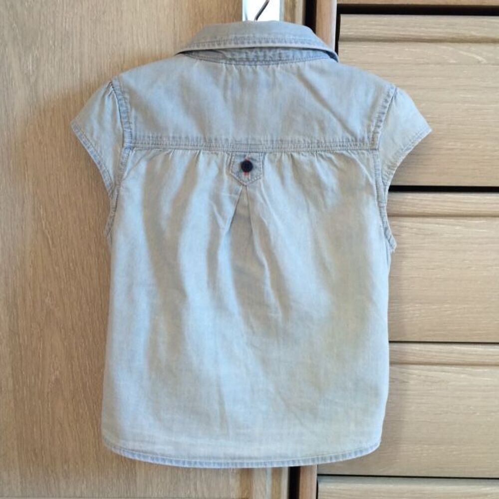 Chemisette &agrave; nouer en denim bleu OBAIBI - OKAIDI 4 ans Vêtements enfants