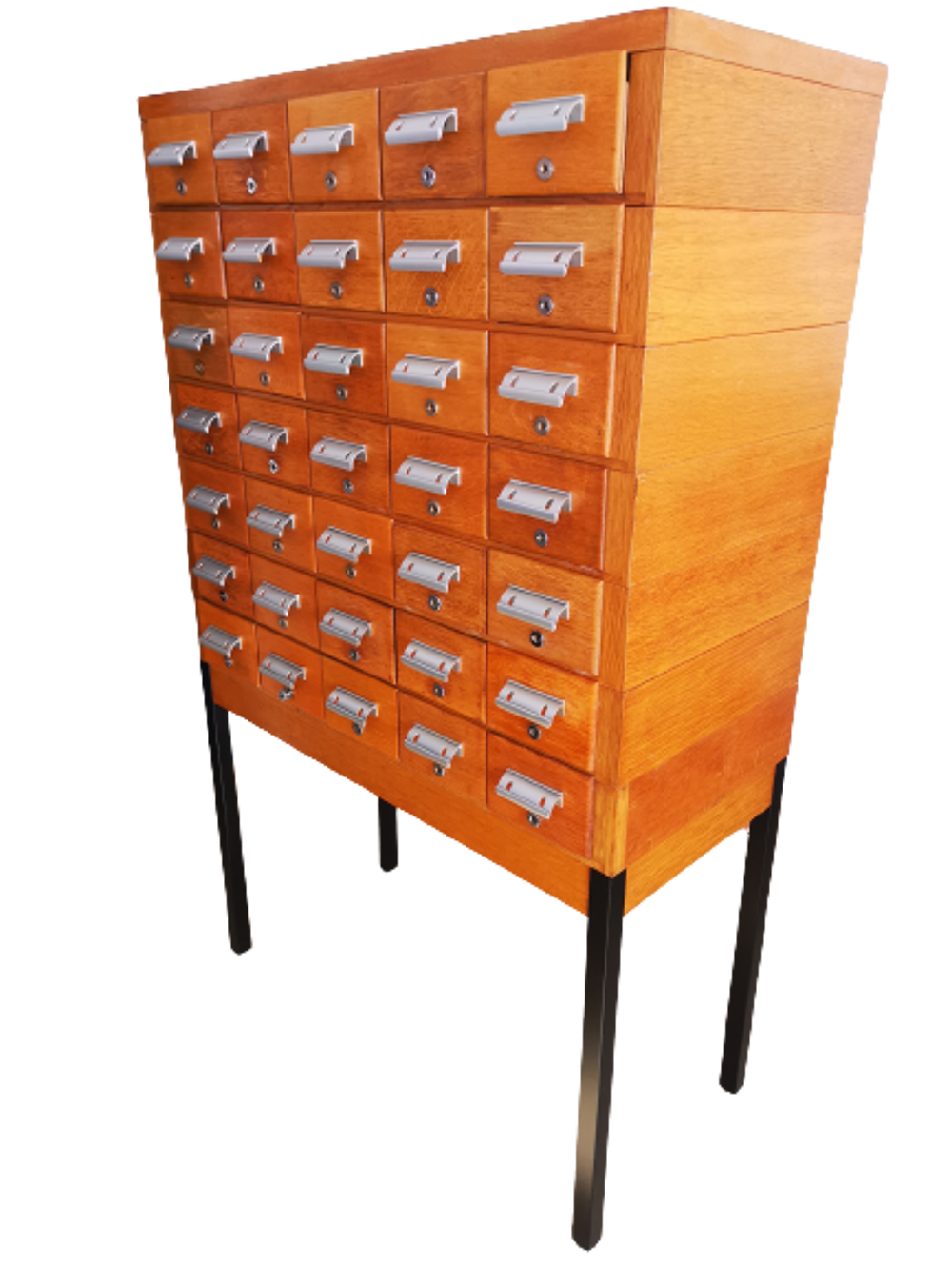 
Meuble de biblioth&egrave;que vintage 35 tiroirs en bois Meubles