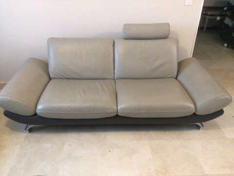 Canap cuir gris 395 Noisy-le-Grand (93)