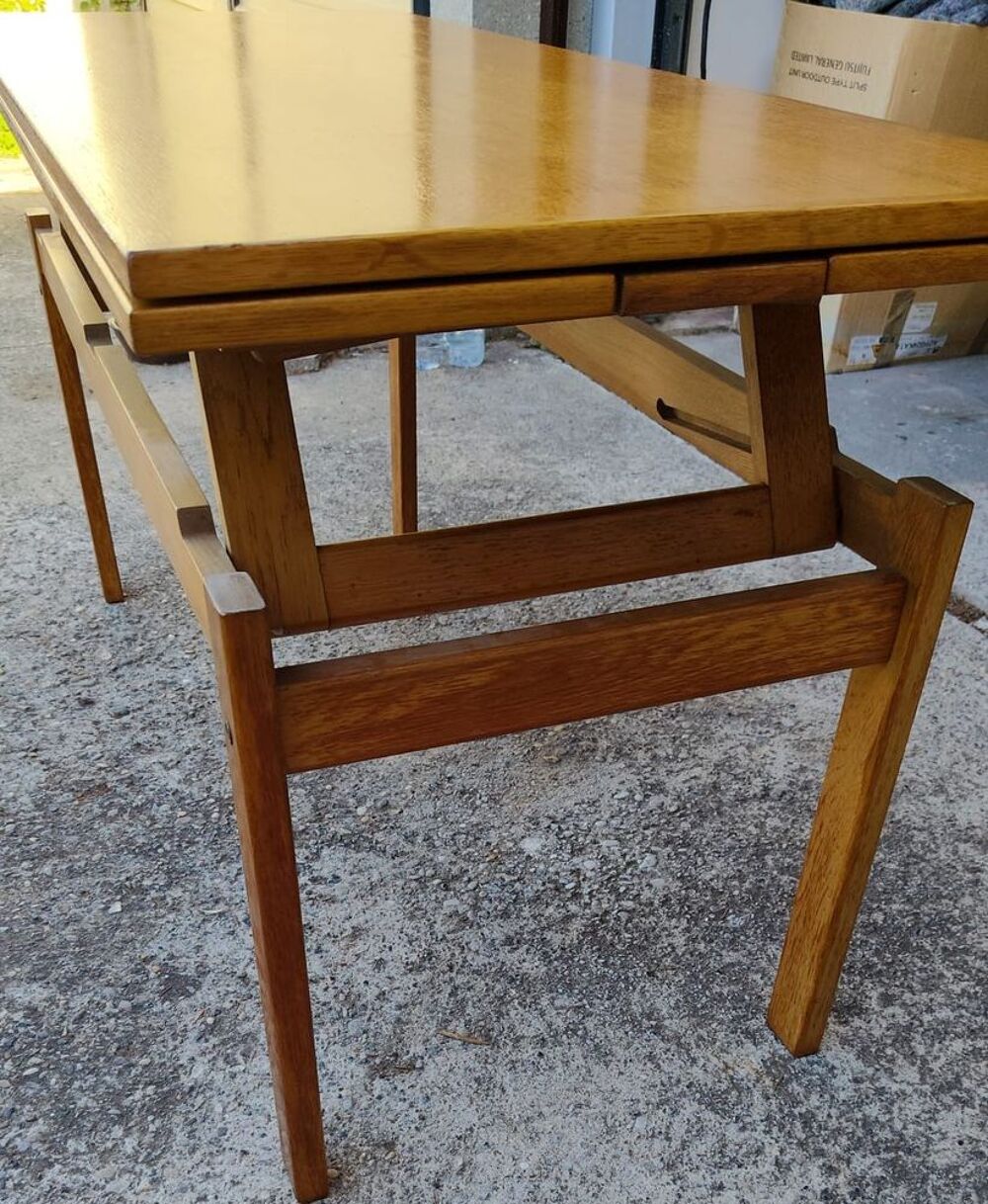 Table &agrave; manger modulable scandinave en ch&ecirc;ne , ann&eacute;es 70 Meubles