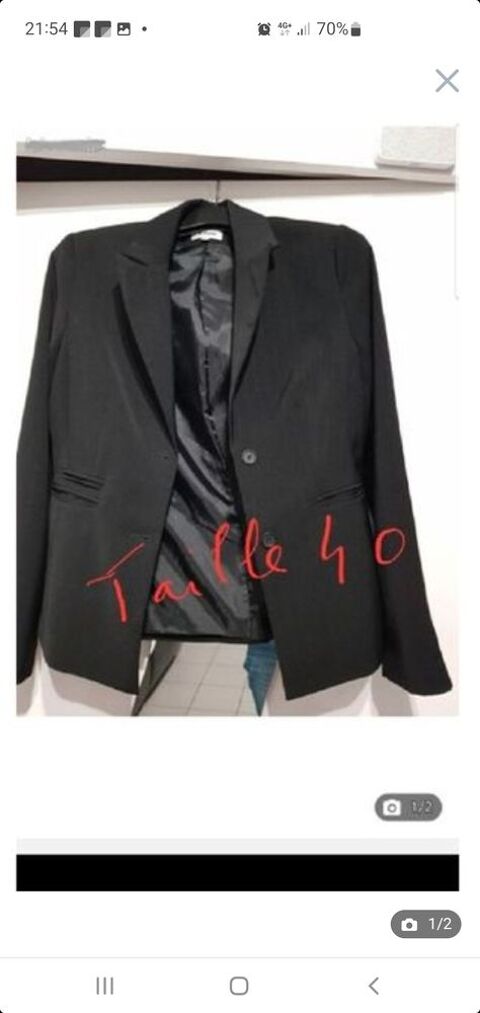veste noire fine rayures tam taille 40 trs bon tat  14 Bron (69)