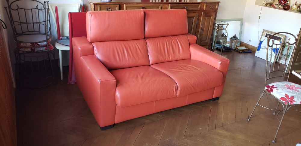 Canap&eacute; cuir rouge Meubles