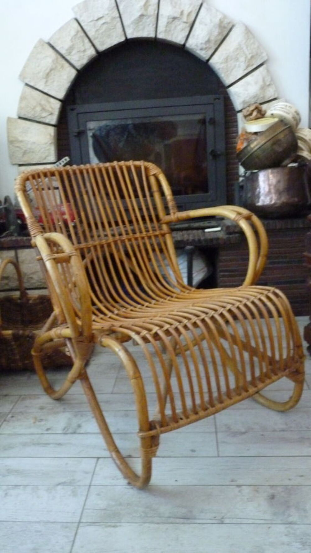 Fauteuil en rotin vinage Jardin