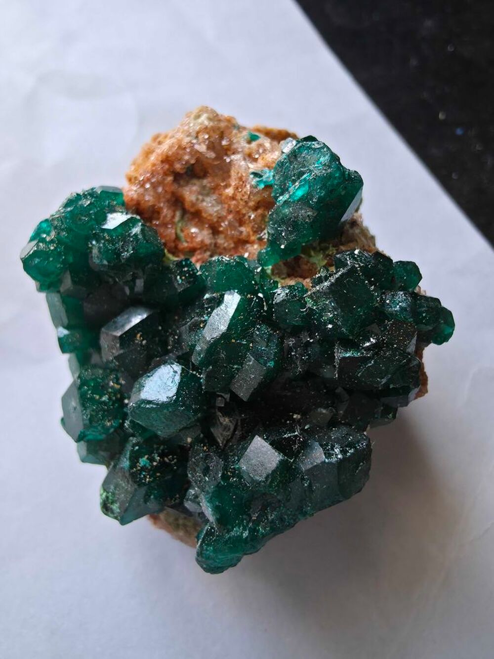 Dioptase Cristallis&eacute;e Vert Emeraude-Katanga RDC-39g 