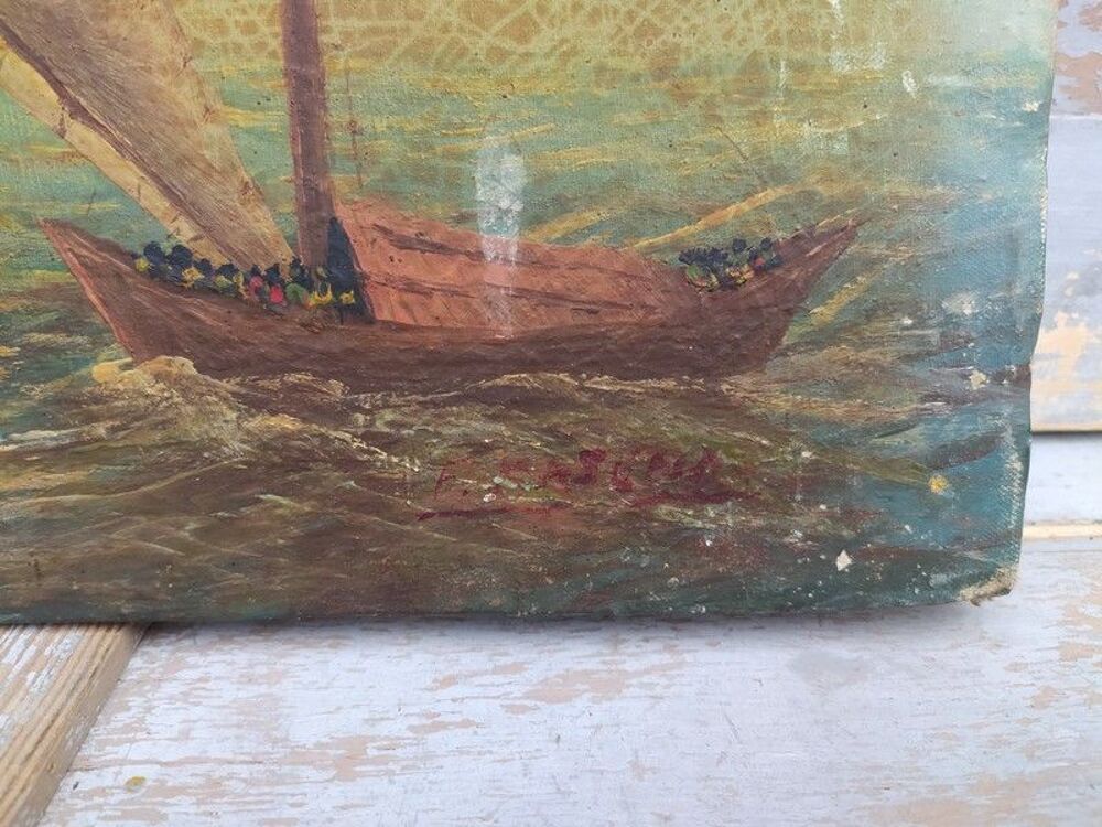 Tableau Marine Peintre Frederik Kasenda Indon&eacute;sie ca1930 
