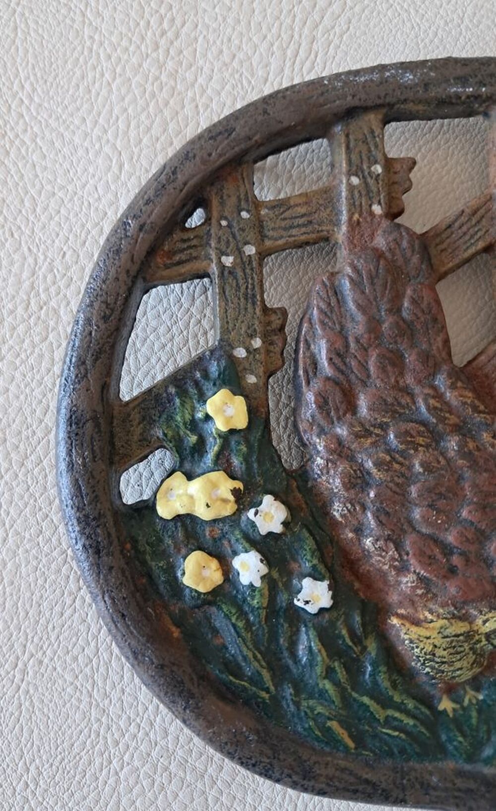 dessous de plat rectangulaire &agrave; bords arrondi en fonte Décoration