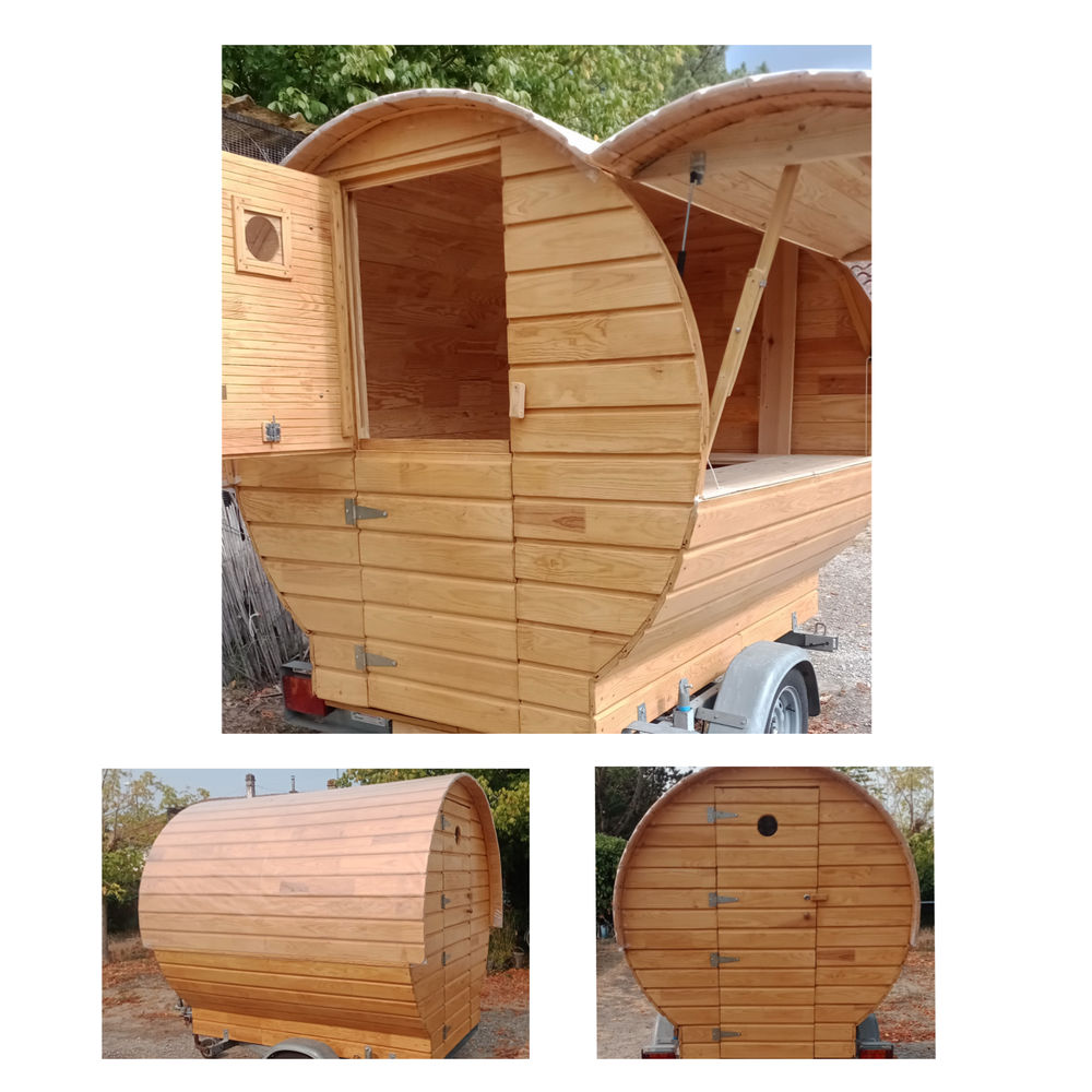  Chalet tonneau roulotte Jardin
