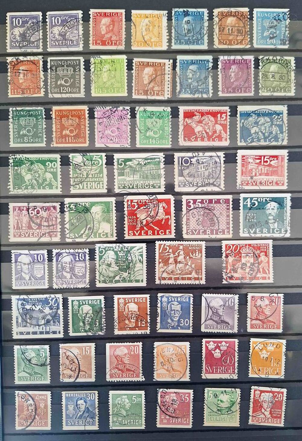 S&eacute;rie de timbres de collection de Su&egrave;de 