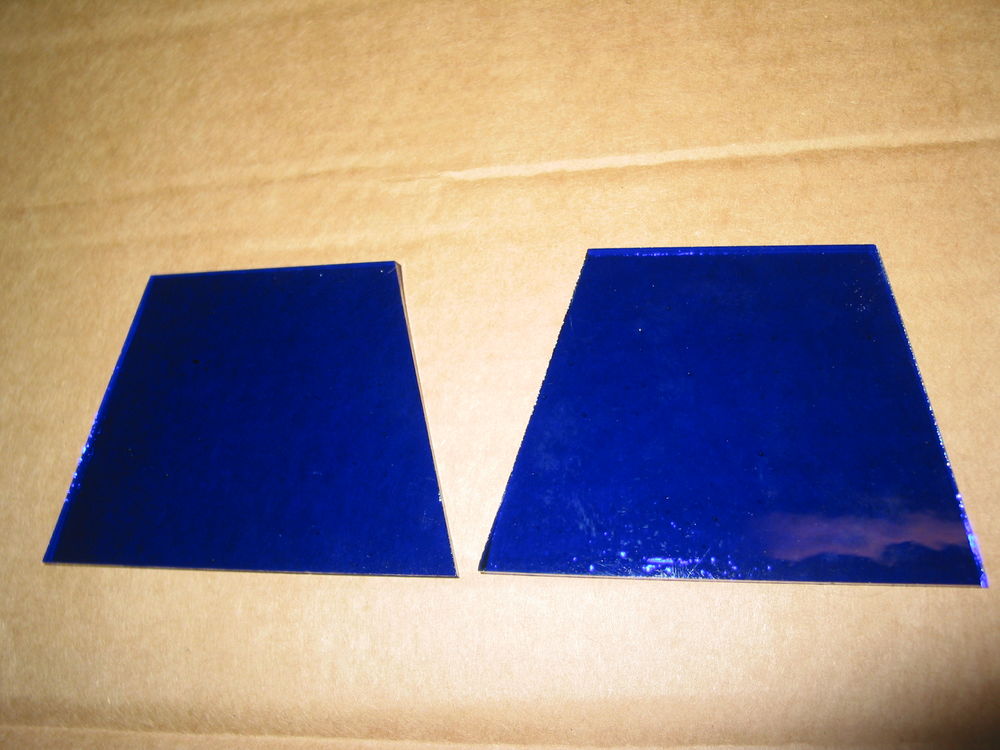 Jeux de 4 verres de lampe PIROUETT DE BUREAU vitrail bleu po Décoration